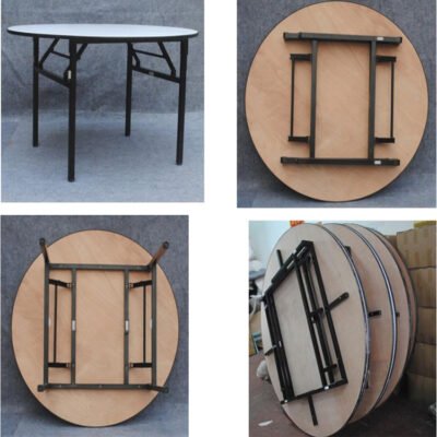 Hot-selling hotel banquet tables for 8 to 10 people, Wood round folding tables, wedding banquet chairs and tables - Image 6