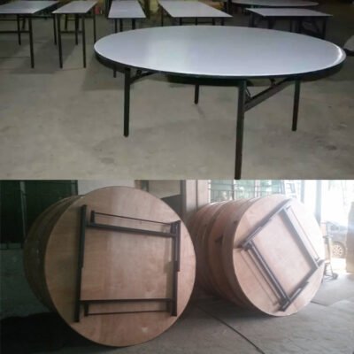 Hot-selling hotel banquet tables for 8 to 10 people, Wood round folding tables, wedding banquet chairs and tables - Image 4