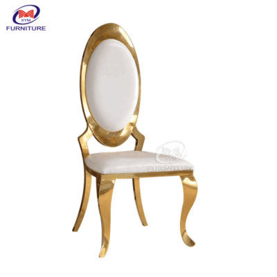 Wholesale hotel gold stainless steel metal frame wedding dining chair