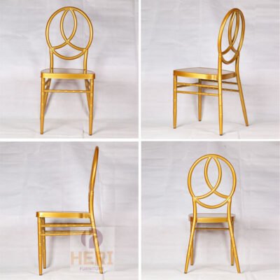 Hotel Furniture Outdoor Metal Stacking Banquet Wedding Restaurant Wedding Phoenix Chair - Image 3