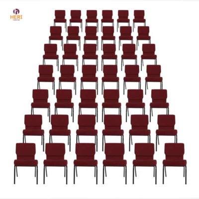 Wholesale Padded Stackable Metal Theater Chair Conference Stackable Interlocking Church Chairs for Auditorium