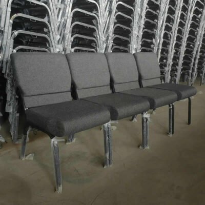 Stacking Fabric Upholstered Steel Metal Frame Auditorium Church Furniture Back Pocket Pulpit Church Chair Price - Image 4