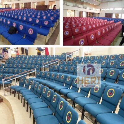 Modern Stack Blue or Red Kenya Church Chair With logo - Image 7