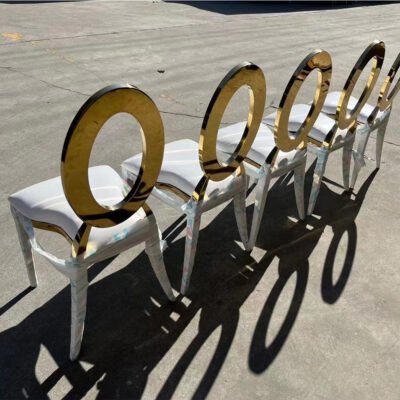 2025 New Design Round Back Leather Golden Frame Legs Banquet Chair Stainless Steel Dining Wedding Party Chairs for Events Hotel - Image 6