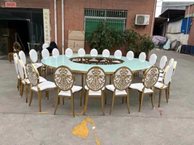 Luxury Stainless Steel Round Banquet Party Table - Image 6