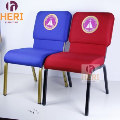 Modern Stack Blue or Red Kenya Church Chair With logo - Image 6