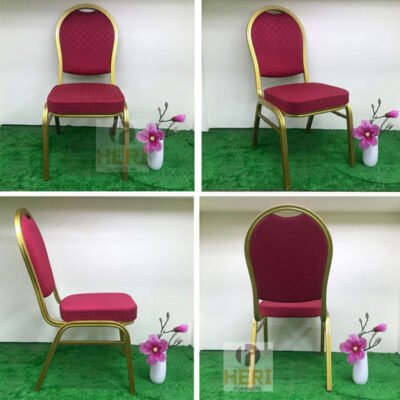 Round backed aluminum chairs for banquet restaurants HERI-A6 - Image 6