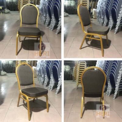 Round backed aluminum chairs for banquet restaurants HERI-A6 - Image 7