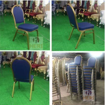 Round backed aluminum chairs for banquet restaurants HERI-A6 - Image 9