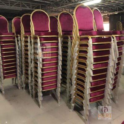 Round backed aluminum chairs for banquet restaurants HERI-A6 - Image 10