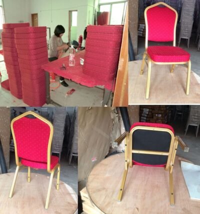 New Design Modern Red Iron Hotel Chair - Image 5