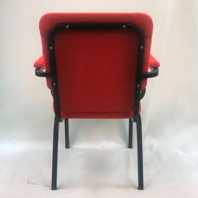 Wholesale Interlock Padded Theatre Furniture Red Colors Fabric Metal Rack Legs Church Chairs with Dual Armrest - Image 5