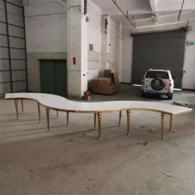 Factory Sale White Top Stainless Steel Serpentine Dining S Shape Banquet Table for Wedding Party - Image 6