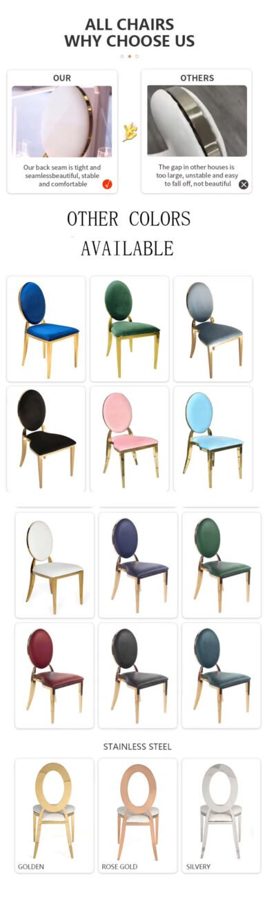 Detachable stainless dining chairs for wedding - Image 7