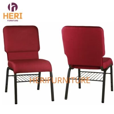 Factory Sale Cheap Stackable Upholstered Metal Church Chair for Used Theater Auditorium Furniture Interlock Padded Burgundy Church Chairs