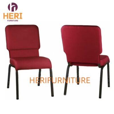 Factory Sale Cheap Stackable Upholstered Metal Church Chair for Used Theater Auditorium Furniture Interlock Padded Burgundy Church Chairs - Image 2
