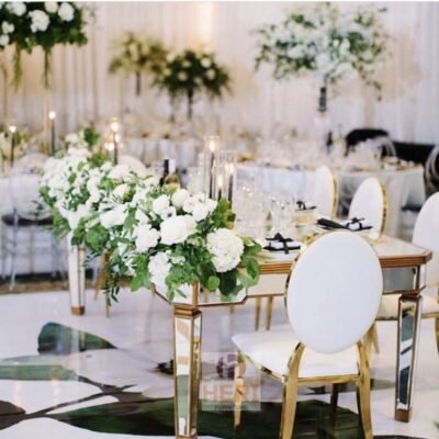 Wholesale Modern Stackable Stainless Steel Furniture Gold Oval Back Dining Chair - Image 4