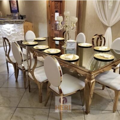 Wholesale Modern Stackable Stainless Steel Furniture Gold Oval Back Dining Chair - Image 9