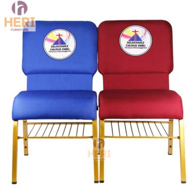 Burgundy American Adult Church Chairs Ganging Brackets Cheap Metal Church Chair with logo Church Seating for Sales