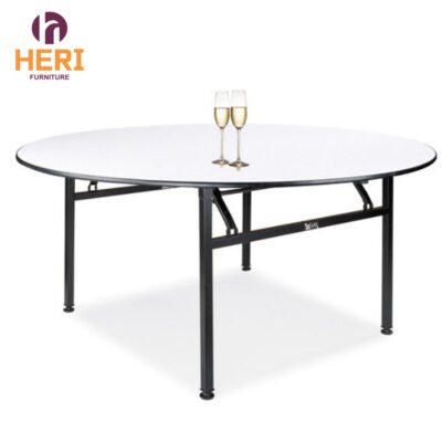 Hot-selling hotel banquet tables for 8 to 10 people, Wood round folding tables, wedding banquet chairs and tables - Image 3