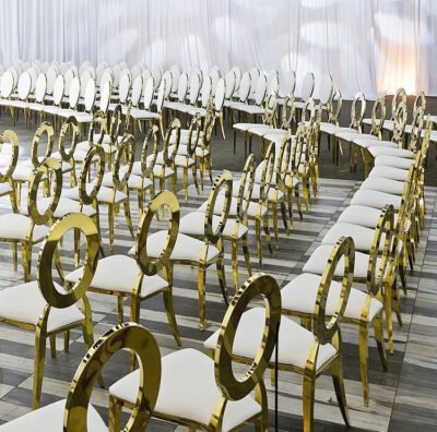 2025 New Design Round Back Leather Golden Frame Legs Banquet Chair Stainless Steel Dining Wedding Party Chairs for Events Hotel - Image 7