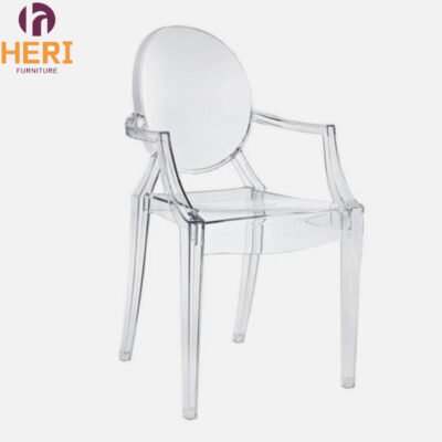 Transparent armrest ghost chair for weddings