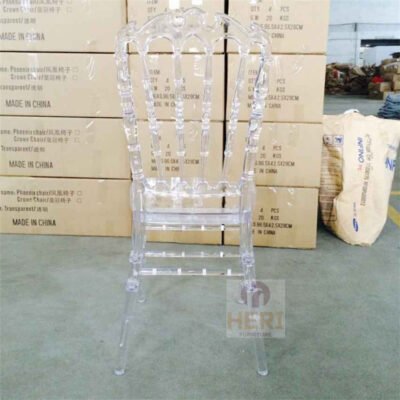 Acrylic Plastic Resin PC Crown Chair for Rental Events Parties Weddings-Stackable Transparent Crystal Chairs Hotels Sale - Image 8