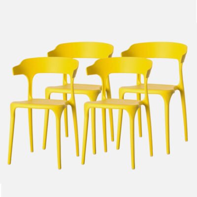 New Arrival Low Rate PP Plastic 300KG Weight Stacking Outdoor Indoor Quick Dry Patio Garden yellow plastic chairs - Image 4