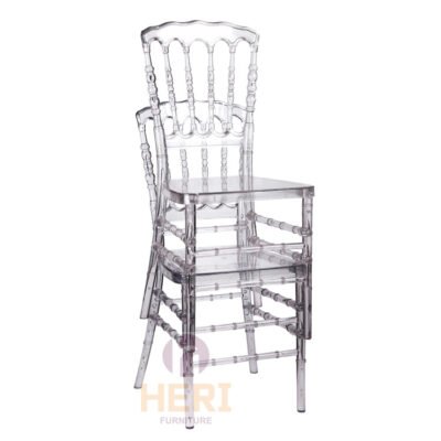 Hot Sale Wholesale Banquet Party Durable Clear Transparent Resin Crystal Napoleon Wedding Chair for Events - Image 2