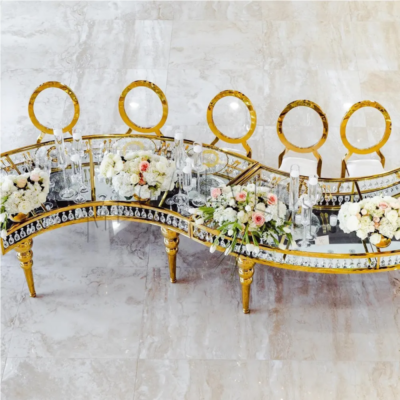 Hot Sale Round Wedding Table with Crystal Stainless Steel Serpentine Dining Table for Wedding Event Hotel Table for Wedding - Image 2