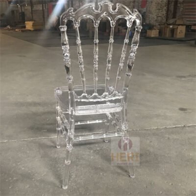 Acrylic Plastic Resin PC Crown Chair for Rental Events Parties Weddings-Stackable Transparent Crystal Chairs Hotels Sale - Image 4