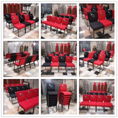 Modern Stack Blue or Red Kenya Church Chair With logo - Image 7