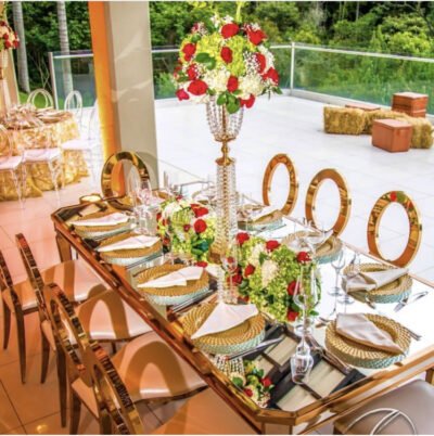 2025 New Design Round Back Leather Golden Frame Legs Banquet Chair Stainless Steel Dining Wedding Party Chairs for Events Hotel - Image 10
