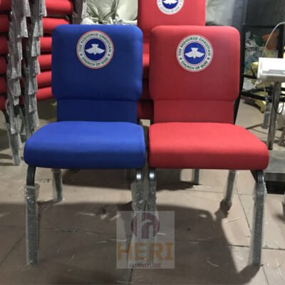 Modern Stack Blue or Red Kenya Church Chair With logo - Image 6