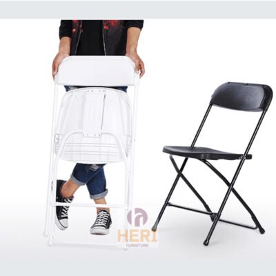 Plastic Folding Chair White Foldable Lightweight for Garden Wedding Outdoor Event Commerical Chair Furniture Wholesale - Image 2