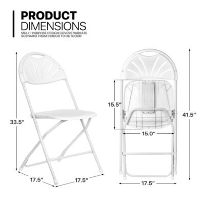 Wholesale Outdoor Banquet Party Event White Plastic Fan Back Folding Chair - Image 5