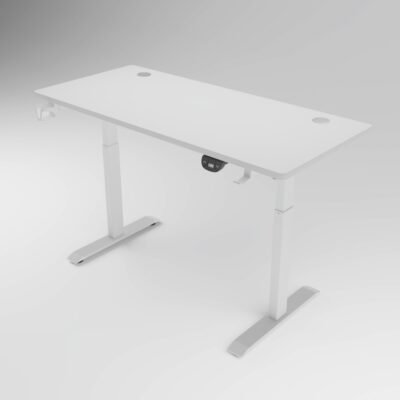 Customized White Metal Electric Height Adjustable Computer Desk Lifting Office Table Standing Desk for Living Room