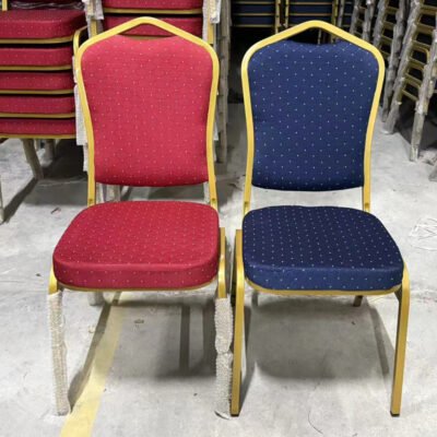 New Design Modern Red and Blue Metal Banquet Chair - Image 4