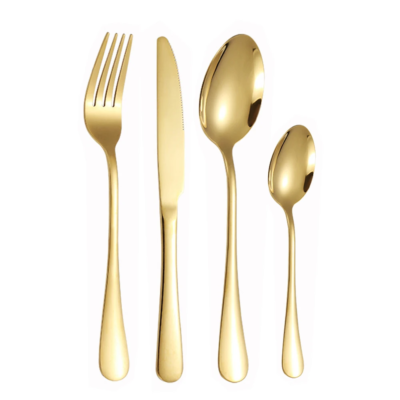 Gold Cutlery Set Silverware Stainless Steel Flatware Gold Tableware Include Forks Knives Spoons Travel Gold Wedding Cutlery Set