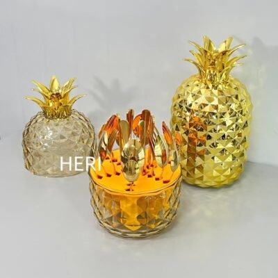 2025 New Pineapple ABS Mood Egg Stainless Steel Flatware Set Luxury Gift Golden Wedding Set Food Knife Fork Spoon Cutlery Set - Image 7