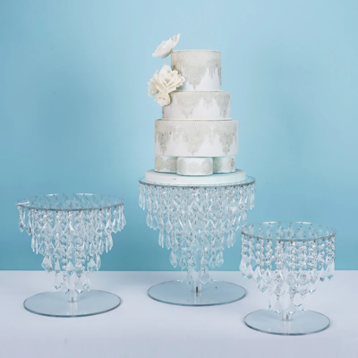 Wholesale Wedding Party Supplies Gold Silver Cake Dessert Tables Cake Tables Metal Crystal Wedding Cake Stands - Image 3
