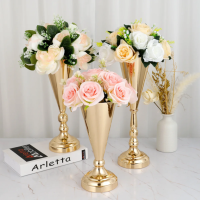 Nicro Light Luxury Wedding Decoration Prop Table Twist Candlestick Ornaments Road Lead Iron Flower Vase Main Table Flower Device - Image 2