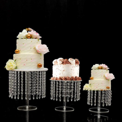 Wholesale Wedding Party Supplies Gold Silver Cake Dessert Tables Cake Tables Metal Crystal Wedding Cake Stands - Image 2