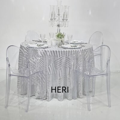 Newfashioned High Quality Wedding Rose Gold Sequin Tablecloth - Image 6