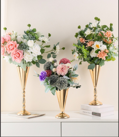 Nicro Light Luxury Wedding Decoration Prop Table Twist Candlestick Ornaments Road Lead Iron Flower Vase Main Table Flower Device